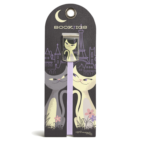 Bookjig Ribbon Bookmark Amour Two Love Cats