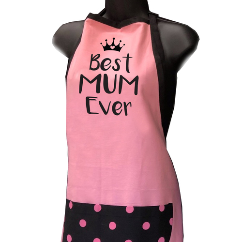 Apron Best Mum Ever |Perfect funny Gift for a laugh|Cotton Screen Printed