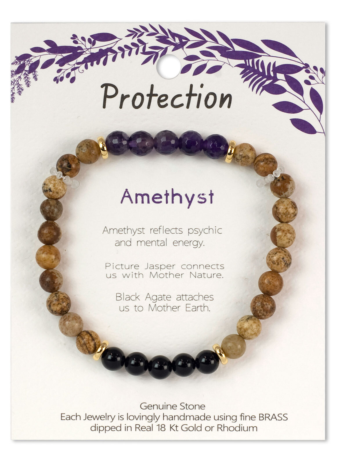 Beautiful Wellness Bracelet Picture Jasper Stone & Protection Amethyst ...