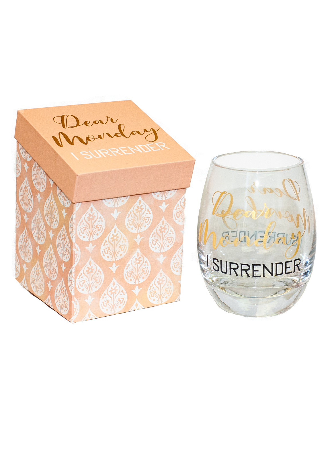Funny Stemless Wine Glass Dear Monday Gift Boxed - TAMBORIL Funny Stemless Wine Glass Dear Monday Gift Boxed - TAMBORIL