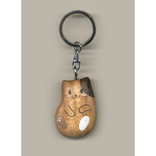 Black brown Cat wood Keyring|Lovely crafted Hand painted Wood