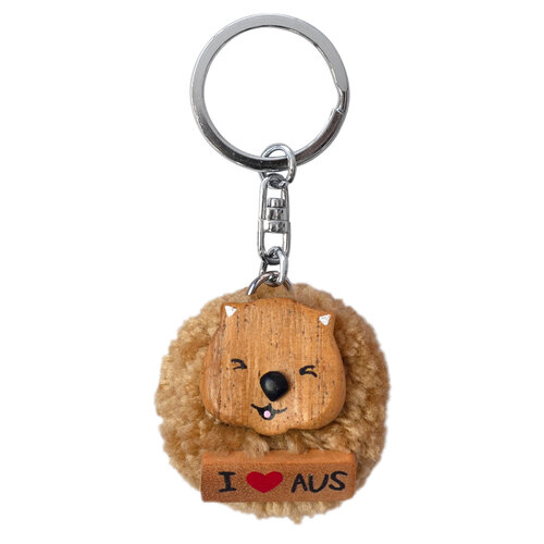Beautifully Crafted Keyring Wombat Brown Wink