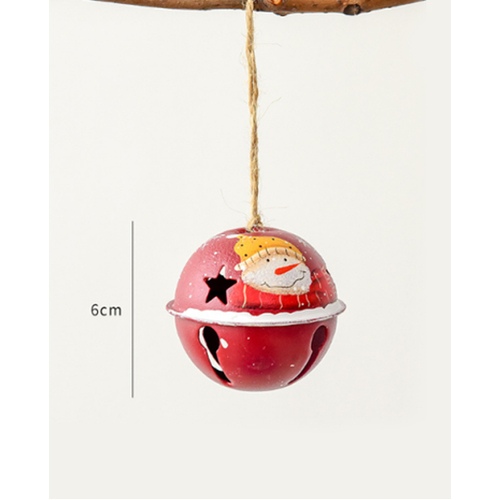 Christmas Nordic Bell of the Season Red Snowman hanging ornament