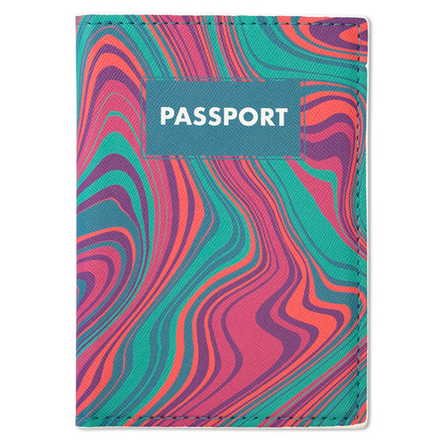 Passport Cover Abstract Green And Red Unique Design Great Protection When Traveling