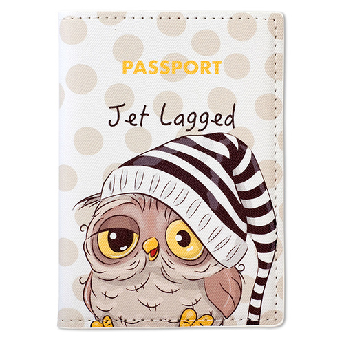 Passport Cover Jet Lagged Owl Unique Design Great To Protect The Kids Passports