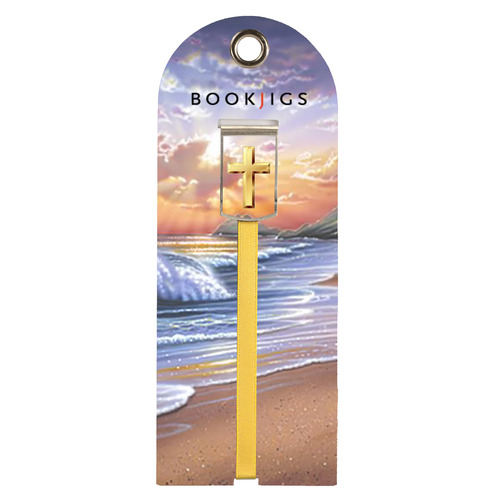 Bookjig Ribbon Bookmark Gold religious Cross 