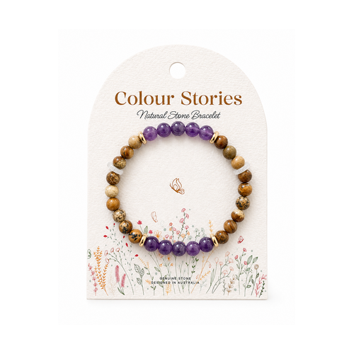 Colour stories beaded bracelet amethyst