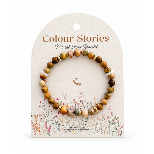 Colour stories beaded bracelet lace agate