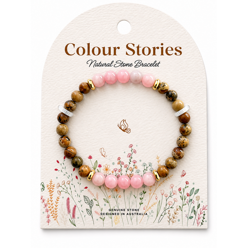 Colour stories beaded bracelet pink kunzite