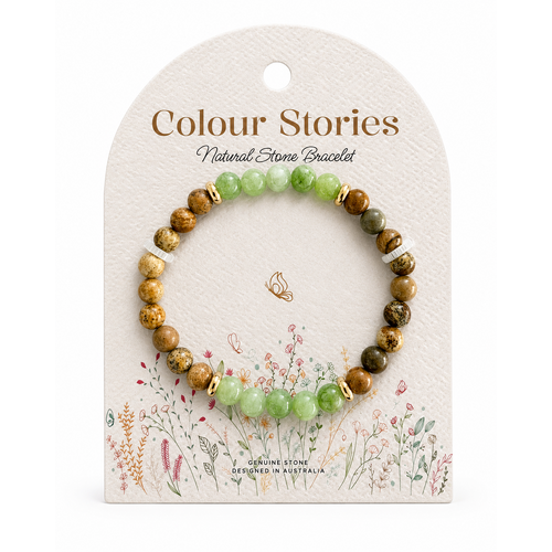 Colour stories beaded bracelet prehnite