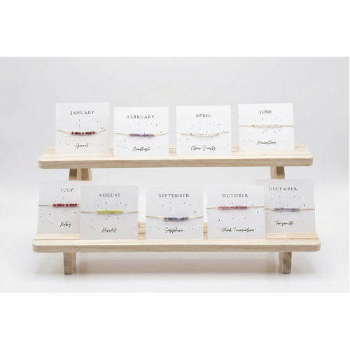 Birthstone bracelet set 36 pce with stand 