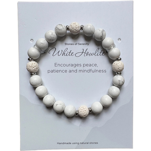 Stones of Serenity White Howlite Natural Stone Bracelet 