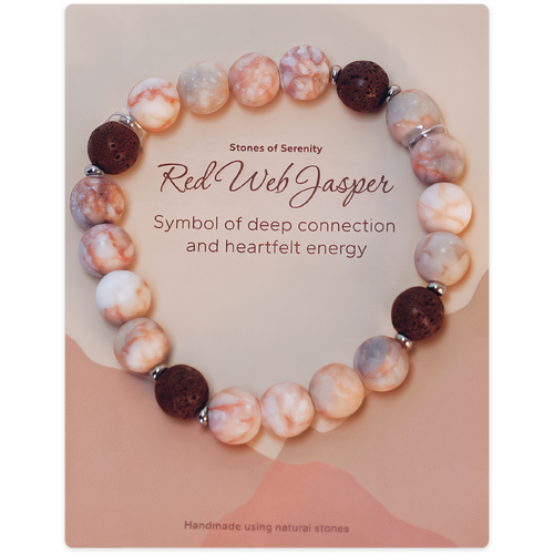Stones of Serenity Red Web Jasper Natural Stone Bracelet 