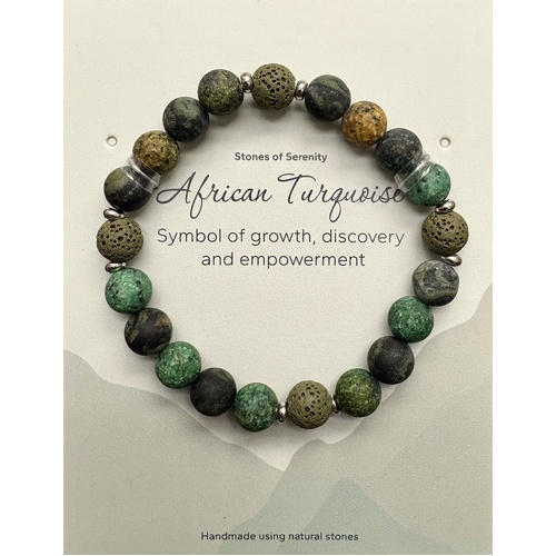 Stones of Serenity African Turquoise Natural Stone Bracelet 