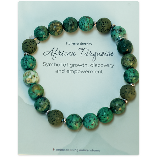 Stones of Serenity African Turquoise Natural Stone Bracelet 