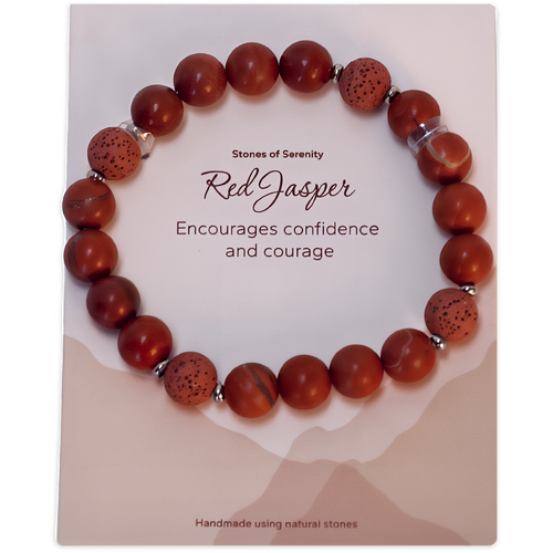 Stones of Serenity Red Jasper Natural Stone Bracelet 