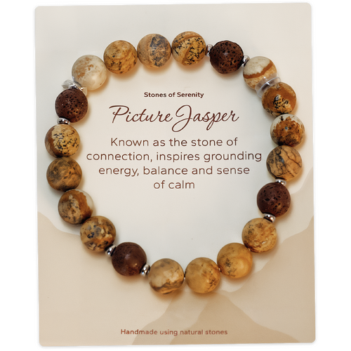 Stones of Serenity Picture Jasper Natural Stone Bracelet 