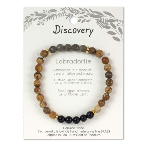 Beautiful Wellness Bracelet With Discovery Healing Stone Labrador