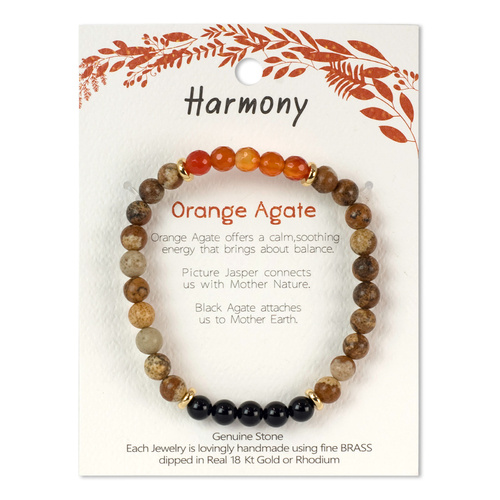 Beautiful Harmony Wellness Bracelet With Orange Agate