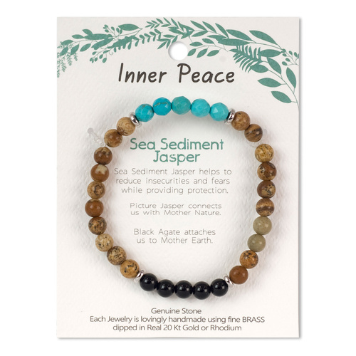 Beautiful Wellness Bracelet Inner Peace Sea Sediment Jasper