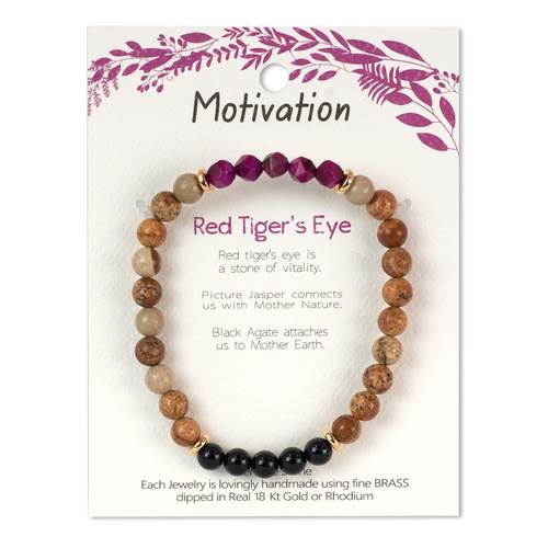 Beautiful Bracelet Wellness With Highlight Stones Of Motivation Red Tiger Eye