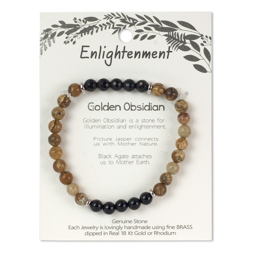 Beautiful Wellness Bracelet Picture Jasper Stones With Enlightenment Golden Odsidian Stone