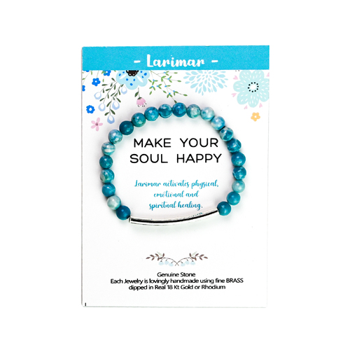 Gemstone Inspirational Bar Bracelet Make your soul happy