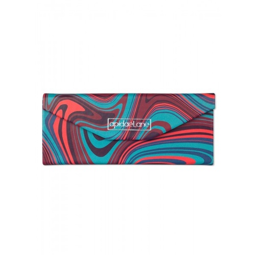 Beautifuly Abstract PU Trifold compact Glasses Case Abstract Green Red