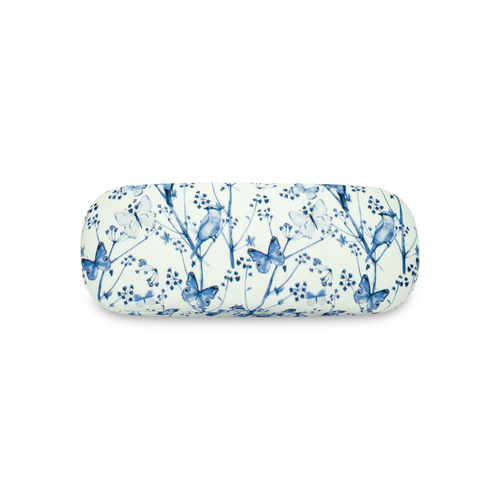 Beautiful Cloth Covered & Lined Glasses Case Blue Dusk