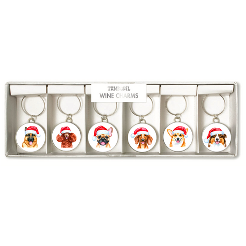 Wine Charms Dogs of Christmas set of 6
