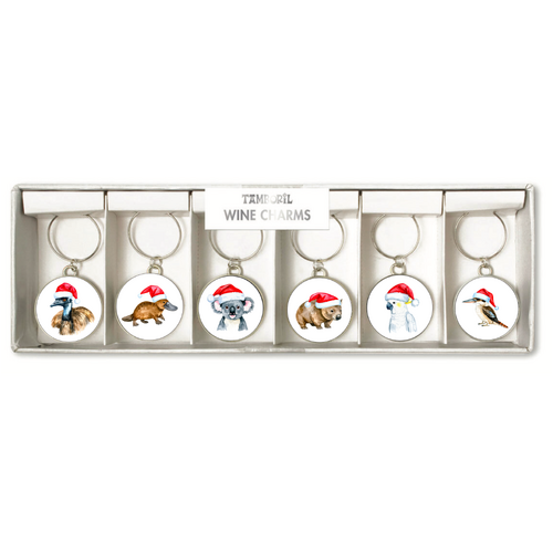 Wine Charms Natives of Christmas set of 6