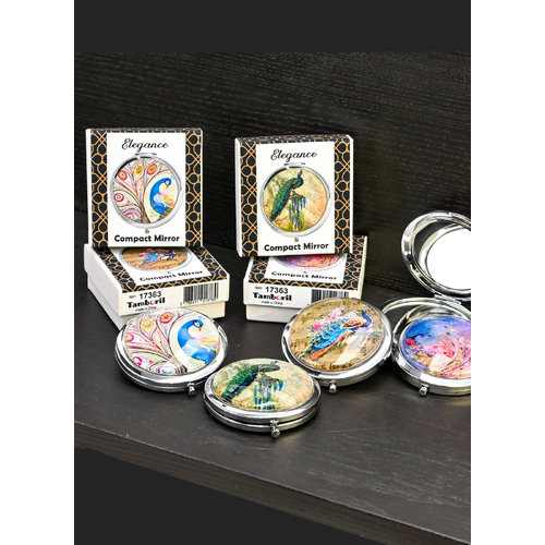 Compact Mirror Peacock Elegance Gift Boxed