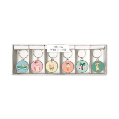 Wine Charms Santa summer set of 6