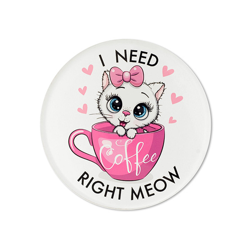 Coaster Coffee Right Meow Great Gift For Friend, Cat Lover Or Mum