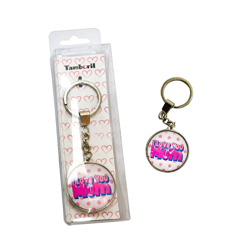 Keyring Pink I Love You Mum