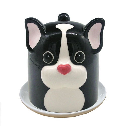 Upside Down Mug Dog with Pink Ears