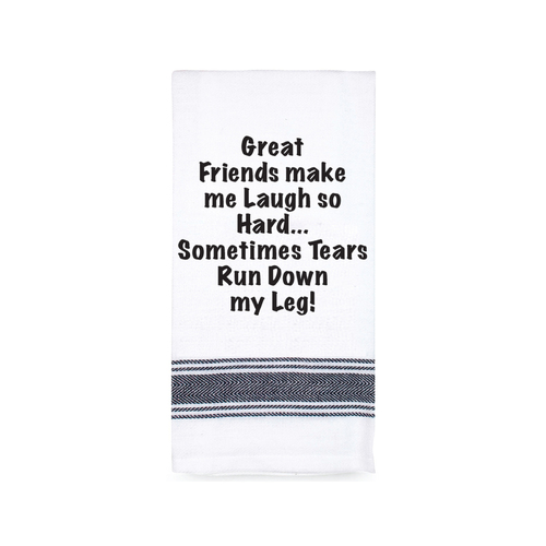 Tea Towel Great Friends Laugh|Perfect funny Gift for a laugh|Cotton Screen Printed