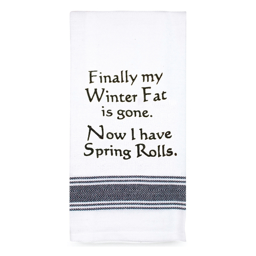 Tea Towel Winter Fat Spring Rolls|Perfect funny Gift for a laugh|Cotton Screen Printed