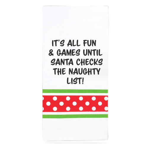 Tea Towel Xmas -Its All Fun & Games|Perfect funny Gift for a laugh|Cotton Screen Printed