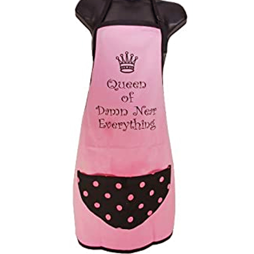 Apron Queen Of Damn Near Everthing| Perfect funny Gift for a laugh|Cotton Screen Printed