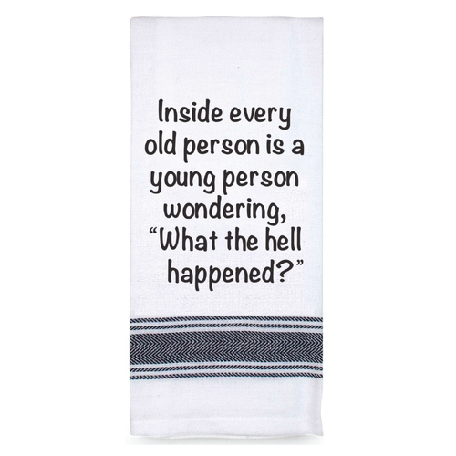 Tea Towel What The Hell Happened  | Perfect funny Gift for a laugh | Cotton Screen Printed