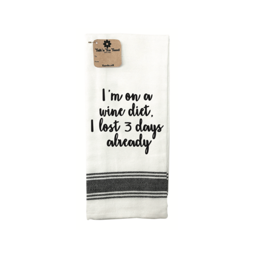 TEA TOWEL IM ON A WINE DIET