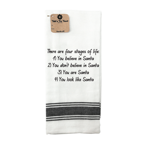 TEA TOWEL XMAS SANTA STAGES OF LIFE 