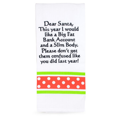 Teatowel Xmas Dear Santa Everything I want