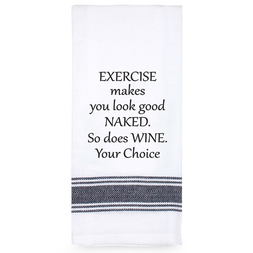 Cotton Funny Sentimental Tea Towel Exercise Make You Look Good Naked