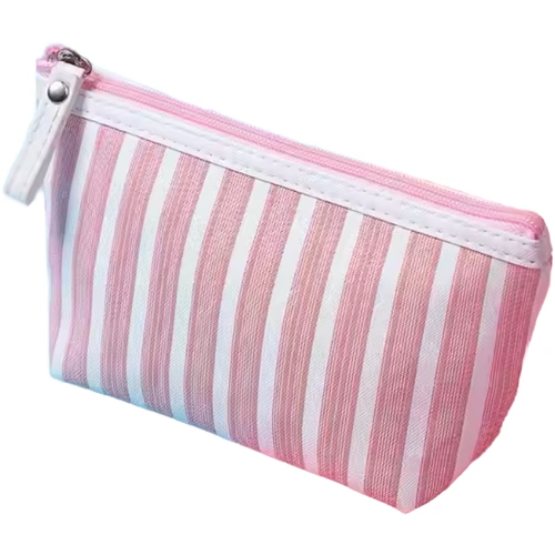 Cosmetic Pouch pink stripe 