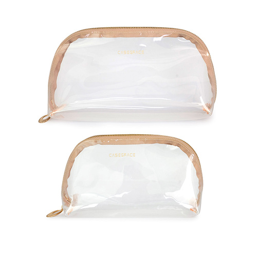 Soft Travel Cosmetic Bag Clear Twin bag set Casegrace perfect for make up and bathroom gear makes a great gift idea