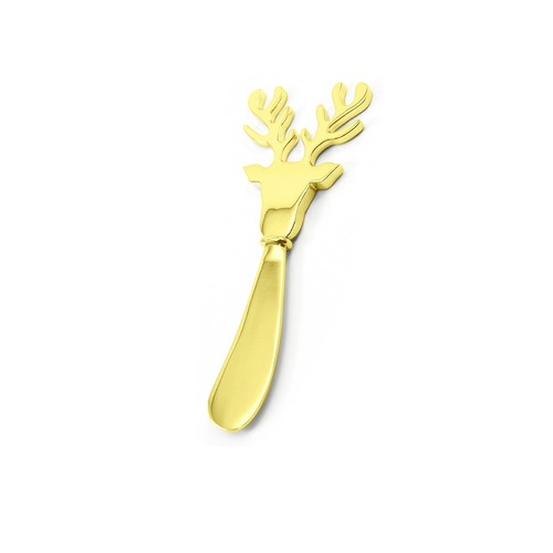 Stag Christmas Dip Cheese Spreader Matt Gold|Beautifully Gift Boxed|Great gift Or Table Decoration