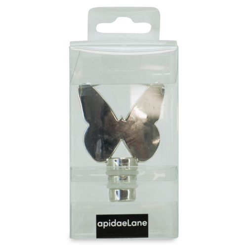 Butterfly bottle stopper silver metal