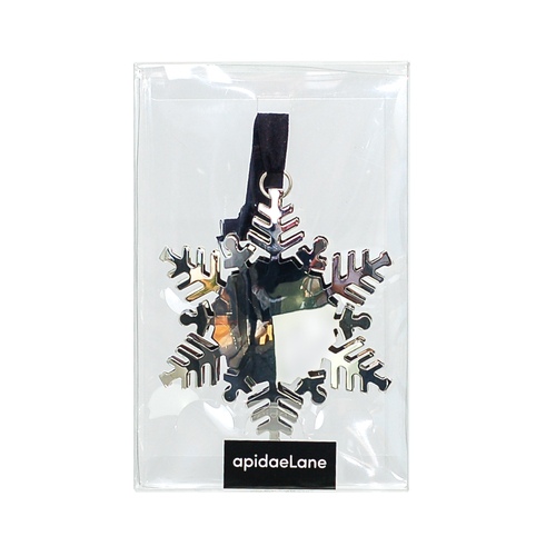 Christmas Charm Ornament snowflake metal silver 100mm|Beautifully Gift Boxed|Great gift idea